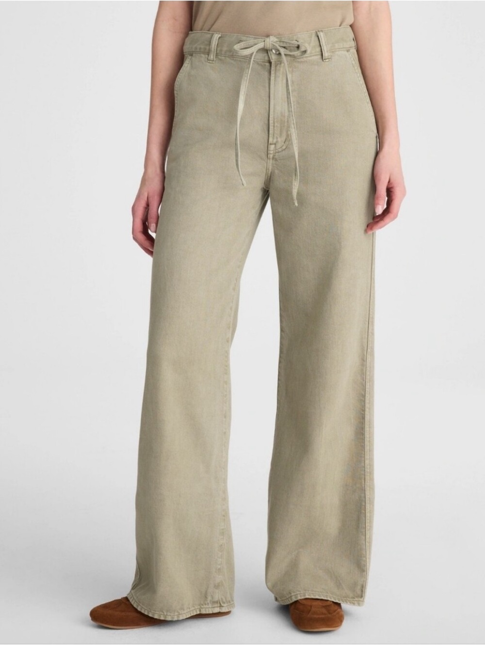 Madewell Ultimate Wide Leg in Airy Denim Drawstring Jeans